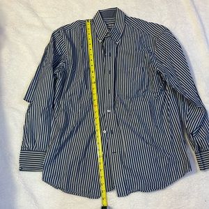 Blue and white striped Izod button-down
